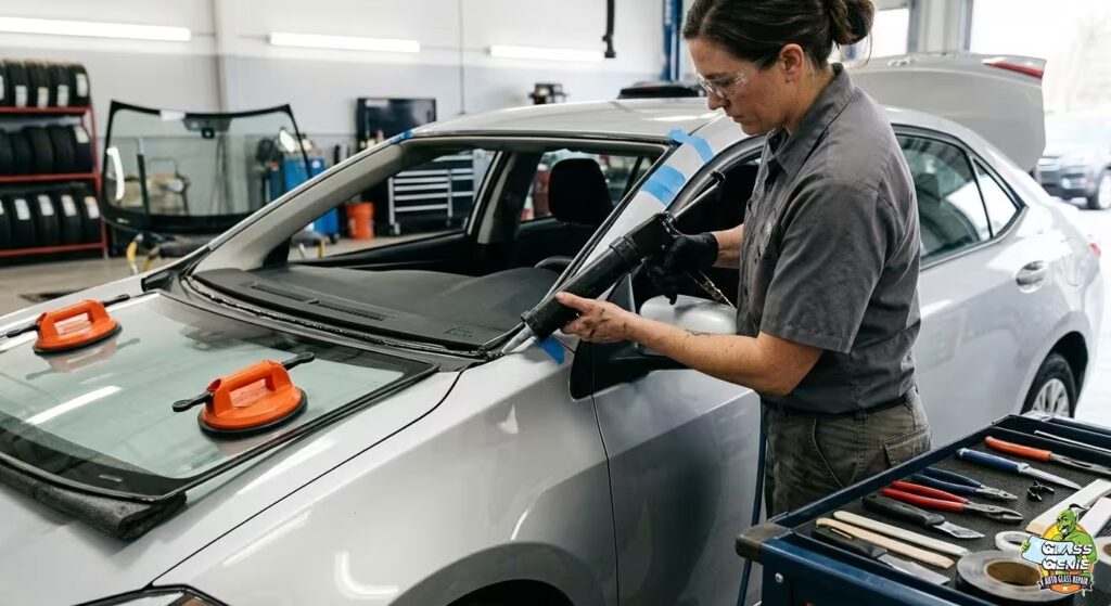 windshield replacement in dfw area by glass genie technicians
